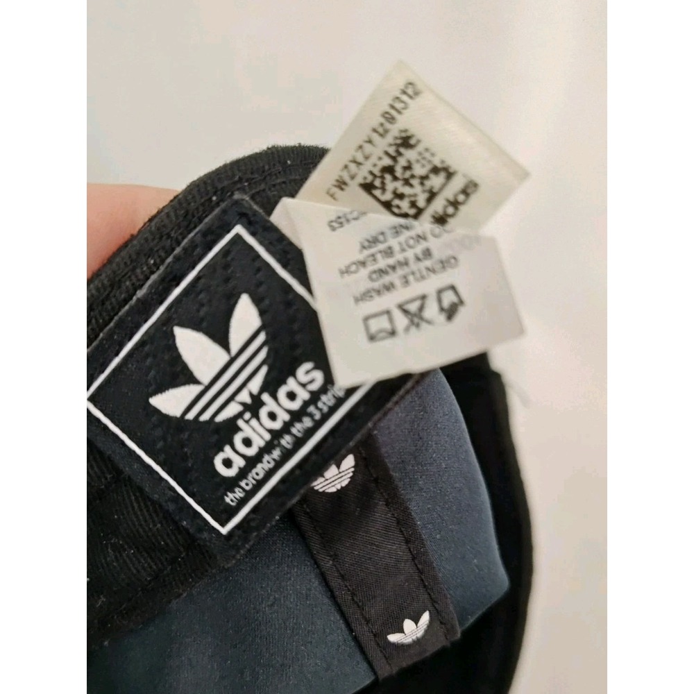 Adidas Suede Look Embossed Black hat cap adult Trefoil Adjustable OSFM 07/2021 - Picture 7 of 10